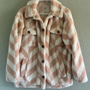 Billabong Cream and Coral Sherpa Jacket
